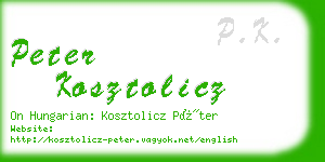 peter kosztolicz business card